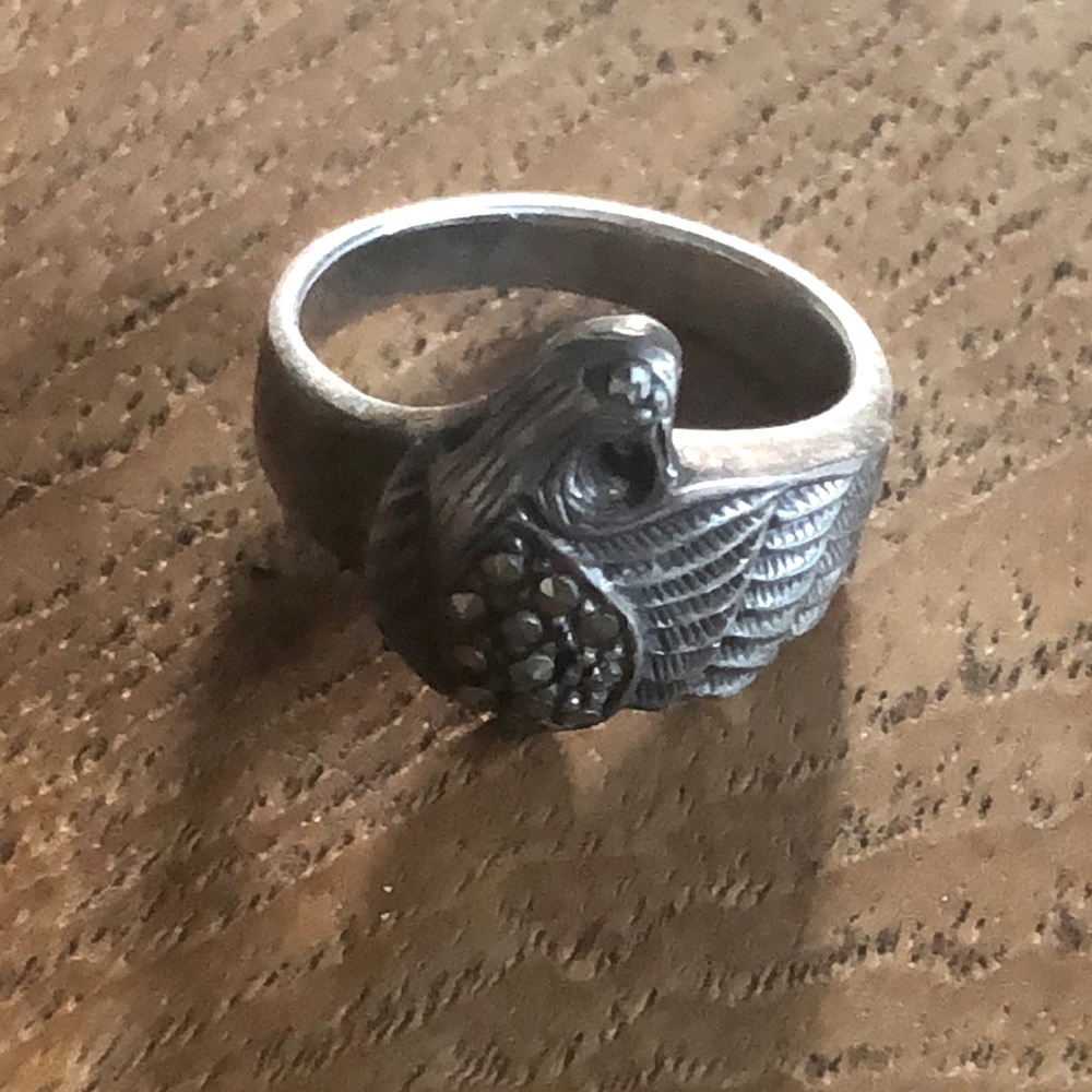 Gift ( Not for sale) Marcasite sterling dove ring